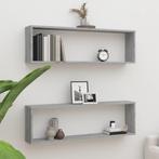 vidaXL Wandschappen kubus 2 st 100x15x30 cm bewerkt hout, Verzenden, Nieuw