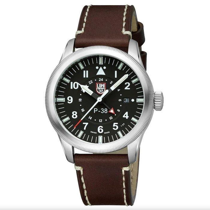 Luminox - Air Pilot P-38 Lightning GMT Mens Brown Watch -, Handtassen en Accessoires, Horloges | Heren