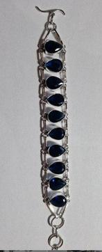 Zonder Minimumprijs - Armband Zilver Saffier - Armband 925s, Handtassen en Accessoires, Armbanden, Nieuw