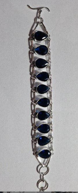 Zonder Minimumprijs - Armband Zilver Saffier - Armband 925s, Handtassen en Accessoires, Armbanden