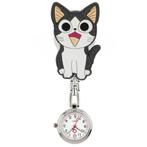 Fako® - Verpleegstershorloge - 3D Ketting - Poesje Grijs, Verzenden, Nieuw