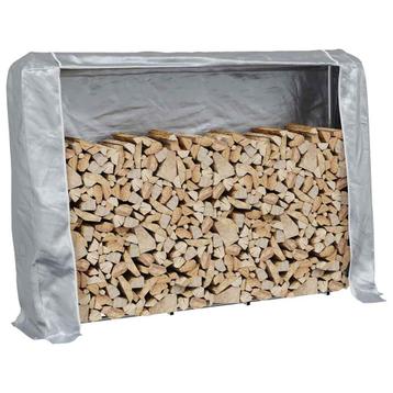 vidaXL Haardhoutrek met regenhoes 200x25x150 cm, Verzenden