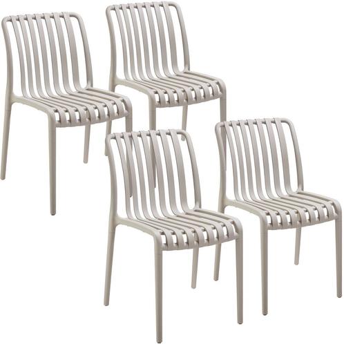 tectake Tuinstoelen Alcudia, weerbestendig, stapelbaar - tau, Tuin en Terras, Overige Tuin en Terras, Verzenden