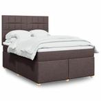 vidaXL Boxspring met matras stof donkerbruin 160x200 cm, Verzenden, Nieuw