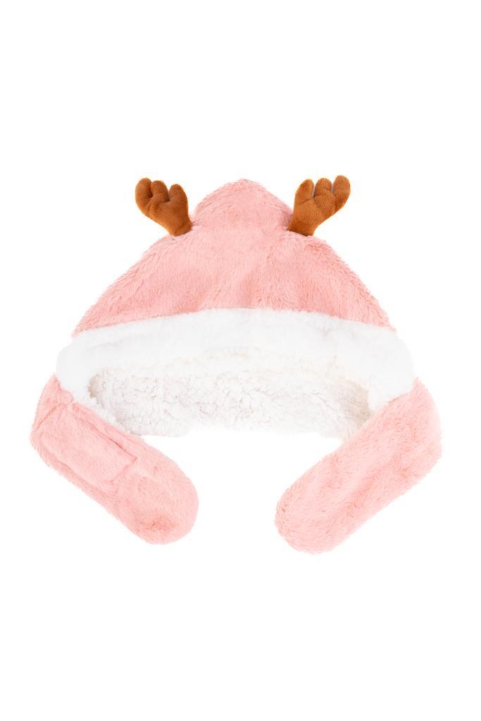 Muts Rendier Fleece Lichtroze Bont Hoorns Oren Touwtjes Roze, Kinderen en Baby's, Kinderkleding | Petten en Hoeden, Nieuw, Ophalen of Verzenden