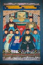 Groot Chinees voorouderdoek - familie - Doek, pigment -, Antiek en Kunst