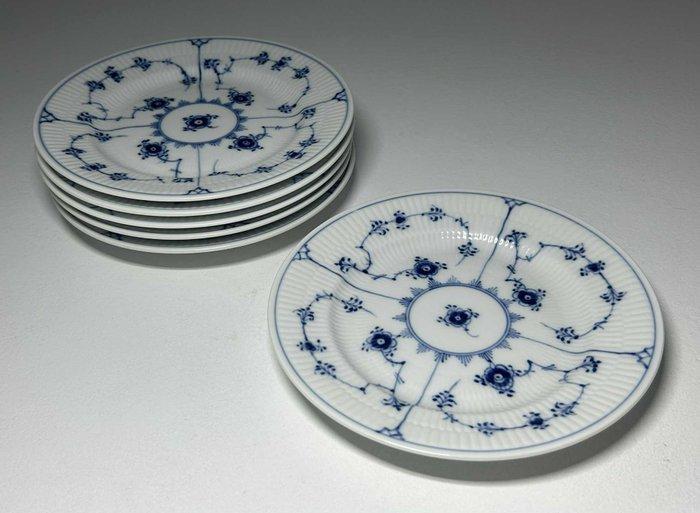 Royal Copenhagen - Dessertservies (6) - Blue Fluted Plain, Antiek en Kunst, Curiosa en Brocante