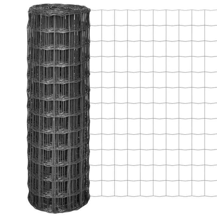 vidaXL Euro hek 10x1,2 m staal grijs, Tuin en Terras, Tuinhekken en Hekwerk, Nieuw, Verzenden