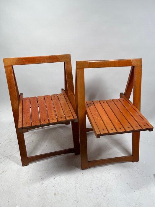 Chaise pliante - Chêne - Deux chaises pliantes, Antiquités & Art, Art | Objets design