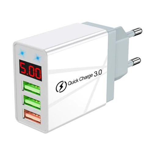 Qualcomm Quick Charge 3.0 Triple 3x Port USB Muur Oplader, Telecommunicatie, Mobiele telefoons | Batterijen en Accu's, Nieuw, Verzenden