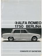 1969 ALFA ROMEO 1750 BERLINA INSTRUCTIEBOEKJE FRANS, Ophalen of Verzenden