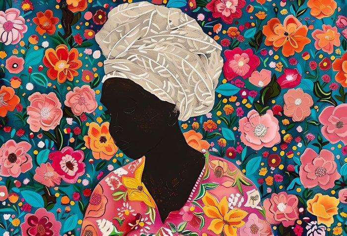 I_KONIQ - FLOWER WOMAN, Antiek en Kunst, Kunst | Niet-Westerse kunst