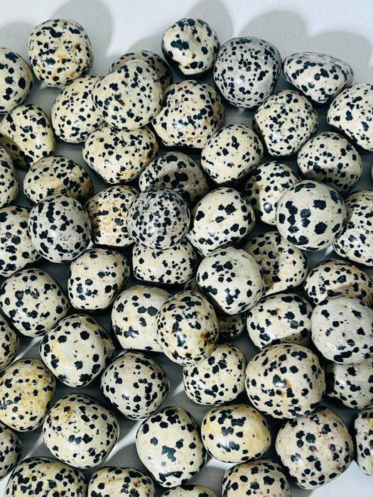 ***GEEN BOD*** Dalmatian (Kiwi) Jasper Tumbles | 58–60 stuks, Verzamelen, Mineralen en Fossielen