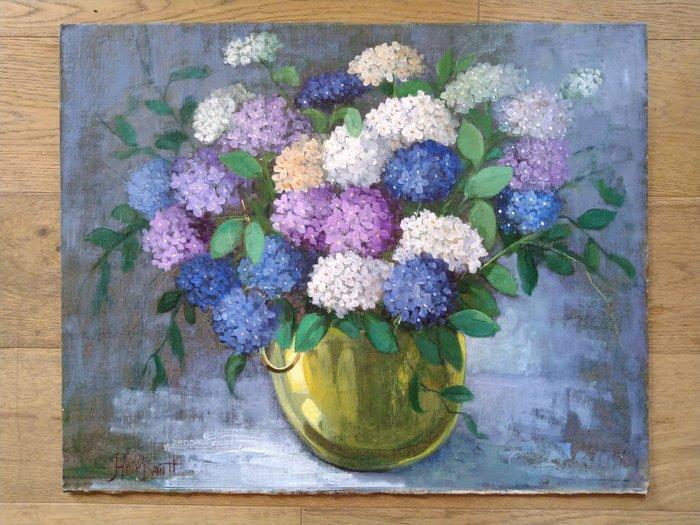 Luc Heirbaut (1919-2014) - Hortensias, Antiquités & Art, Art | Peinture | Classique