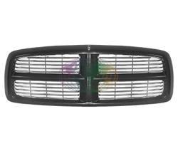 DODGE RAM, PICK-UP, 2002-2005 - GRILLE, zwart, chrome, Auto-onderdelen, Overige Auto-onderdelen, Nieuw, Verzenden