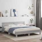 vidaXL Bedframe met hoofdeinde bewerkt hout grijs sonoma, Huis en Inrichting, Slaapkamer | Bedden, Verzenden, Nieuw