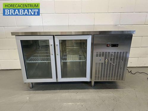 RVS Koelwerkbank 2 glasdeuren glazen deur 1/1 GN 139 cm 230V, Zakelijke goederen, Horeca | Keukenapparatuur, Ophalen of Verzenden