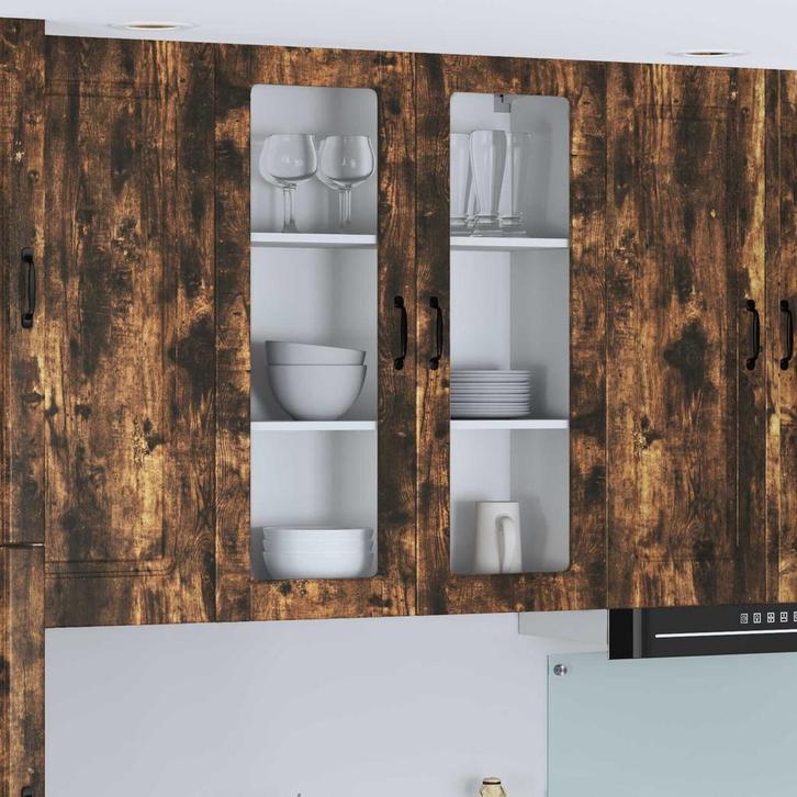 vidaXL Keukenkast aan de muur Rook Eiken 80 x 31 x 100 cm, Maison & Meubles, Armoires | Autre, Envoi