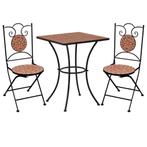 vidaXL 3-delige Bistroset mozaïek keramische tegel, Tuin en Terras, Verzenden, Nieuw