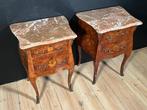 Table de chevet (2) - Bois, Marbre, Bronze
