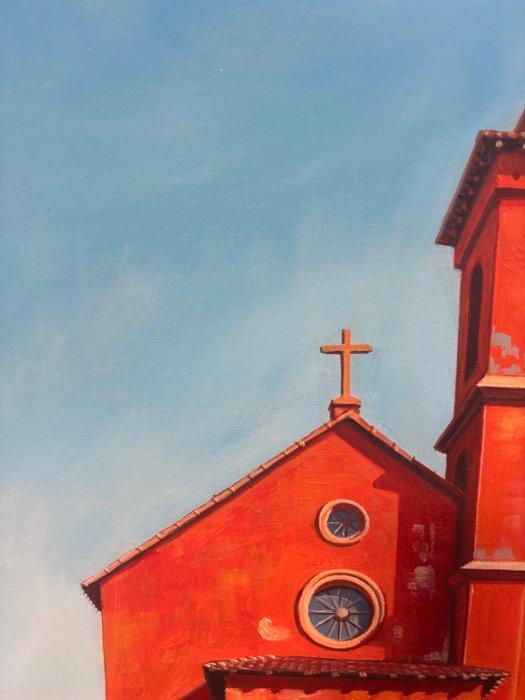 Arthur Carpentier - Église rouge désert, Antiek en Kunst, Kunst | Schilderijen | Modern
