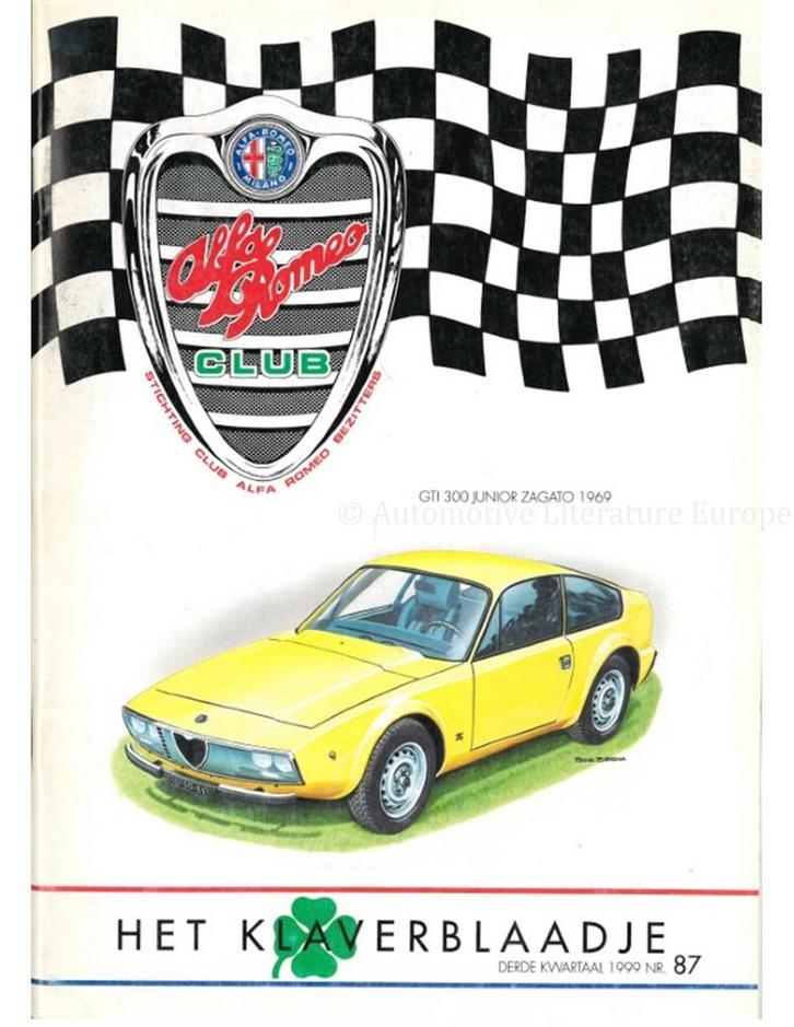 1999 ALFA ROMEO CLUB HET KLAVERBLAADJE 87 NEDERLANDS, Boeken, Auto's | Folders en Tijdschriften
