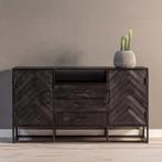 Dressoir Mangohout Kjeld 145 Zwart, Huis en Inrichting, Verzenden, Nieuw, Overige houtsoorten, Industriële meubels