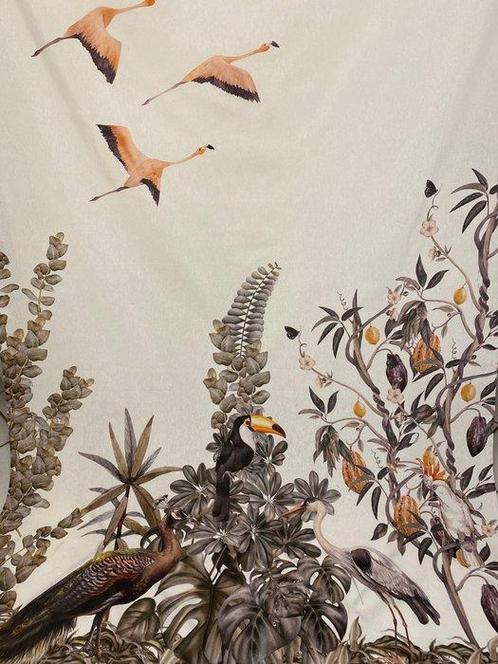 san leucio - exclusief jungle gordijnpaneel met pauwen en, Antiek en Kunst, Curiosa en Brocante
