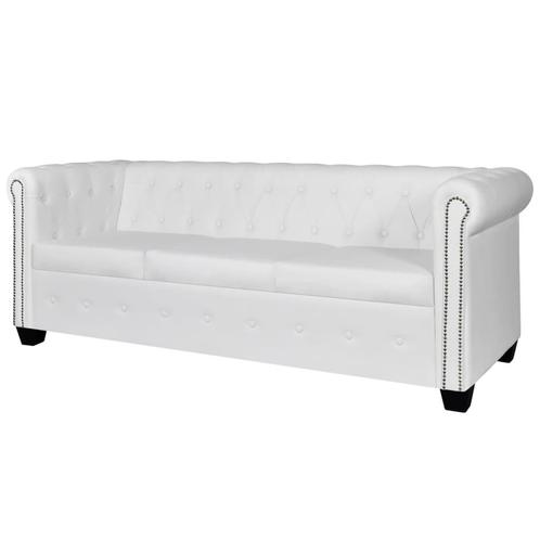 vidaXL Canapé Chesterfield à 3 places cuir synthétique, Maison & Meubles, Canapés | Salons, Neuf, Envoi