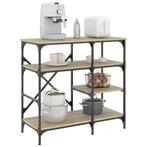 vidaXL Bakkersrek 90x40x84 cm bewerkt hout en metaal sonoma, Verzenden, Nieuw