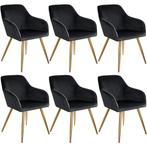 tectake Eetkamerstoel Marilyn fluweellook, gouden poten - zw, Huis en Inrichting, Stoelen, Verzenden, Nieuw