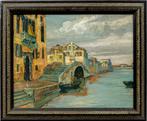 Venetian painter (early 20th century) - Venetian canal with, Antiek en Kunst
