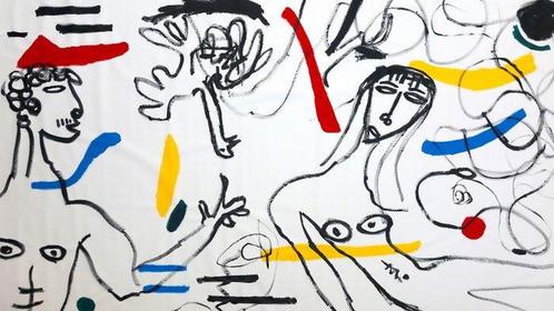 0xec6d0 (XX-XXI) - LAmour à la Plage (Mouvement Le Nouveau, Antiek en Kunst, Kunst | Schilderijen | Modern