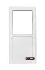 Deur wit 1/2 glas Basic b85xh185 en b90x h190cm L, 80 tot 100 cm, Minder dan 200 cm, Nieuw, Ophalen of Verzenden