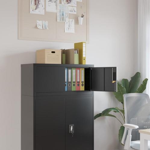 vidaXL Archiefkast 90x40x40 cm staal zwart, Huis en Inrichting, Kasten | Overige, Nieuw, Verzenden