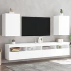 vidaXL Meubles TV muraux 2 pcs blanc 40,5x30x60 cm bois, Neuf, Verzenden