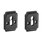 Set van twee sleutelplaatjes Arlon ijzer zwart, Bricolage & Construction, Klink of Kruk