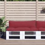 vidaXL Palletkussens 2 st stof wijnrood, Huis en Inrichting, Woonaccessoires | Kussens, Verzenden, Nieuw