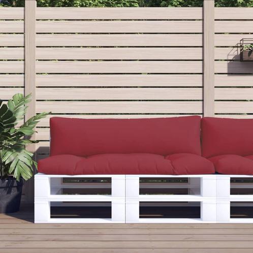 vidaXL Palletkussens 2 st stof wijnrood, Huis en Inrichting, Woonaccessoires | Kussens, Nieuw, Verzenden