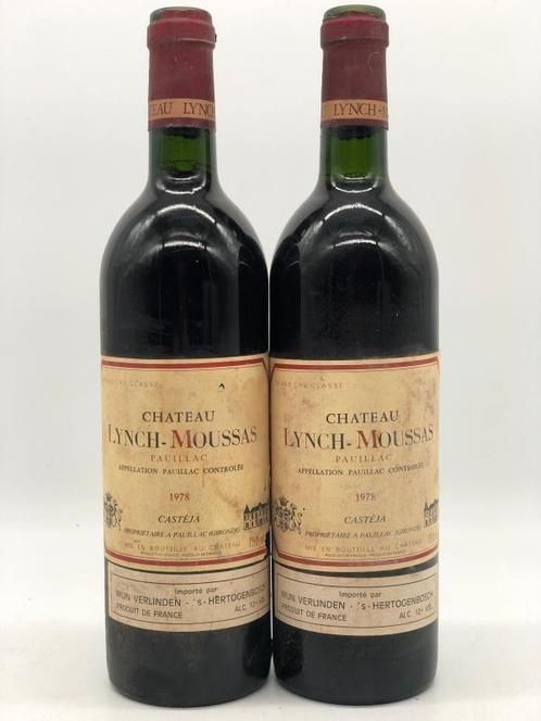2 x 75cl Chateau Lynch-Moussas, Pauillac 1978 (Bordeaux), Verzamelen, Wijnen, Frankrijk, Rode wijn, Nieuw, Ophalen of Verzenden
