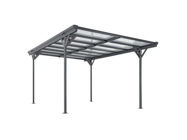 Veiling - Terrasdak / Carport - Platdak - 5 x 3 m - Donkergr, Tuin en Terras, Overkappingen