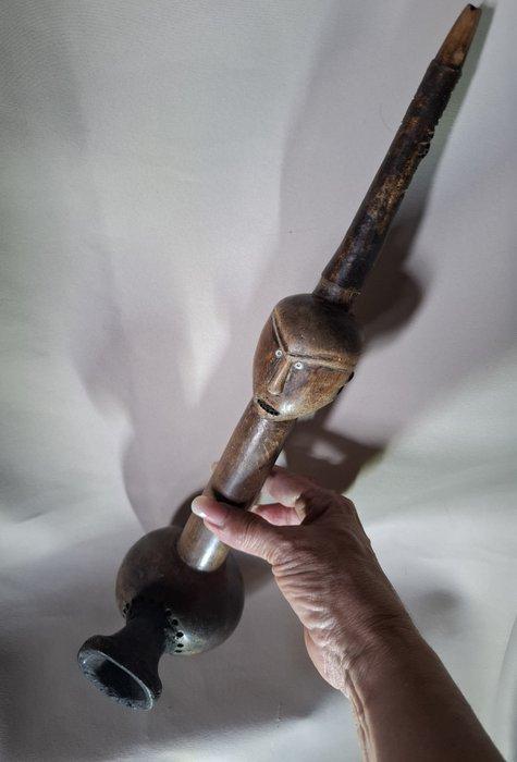 Pipe - terracotta / bois, Antiek en Kunst, Kunst | Niet-Westerse kunst