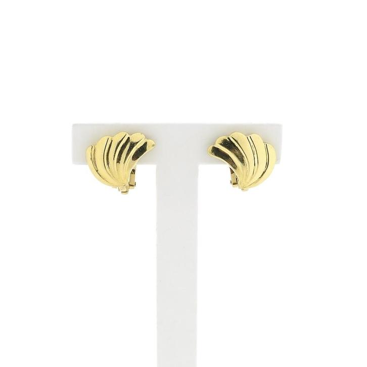 Vintage gouden oorclips (Oorbellen), Handtassen en Accessoires, Oorbellen, Overige kleuren, Gebruikt, Goud, Ophalen of Verzenden