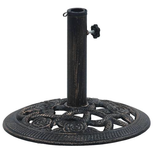 vidaXL Socle de parasol Noir et bronze 9 kg 40 cm Fonte, Jardin & Terrasse, Parasols, Neuf, Envoi