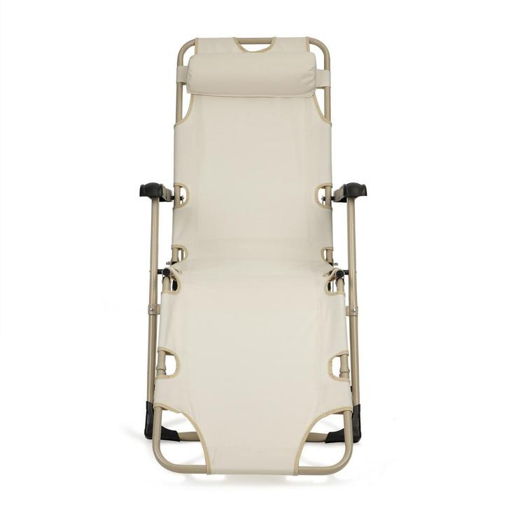 Tuinstoel ligstoel 2-in-1 Beige | Retour Deal | 40% Korting!, Tuin en Terras, Tuinstoelen, Nieuw, Metaal, Verzenden