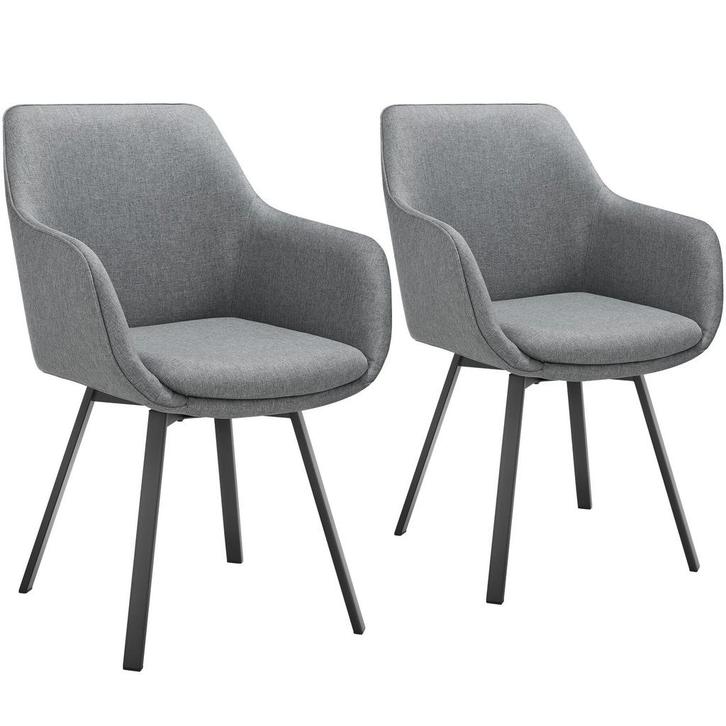 tectake Draaibare eetkamerstoel Alicon, gestoffeerd - antrac, Maison & Meubles, Chaises, Envoi