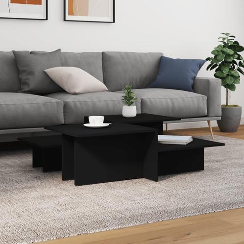 vidaXL Salontafels 2 st bewerkt hout zwart, Huis en Inrichting, Tafels | Salontafels, Nieuw, Verzenden