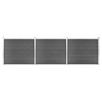 vidaXL Schuttingpanelenset 526x146 cm HKC zwart, Verzenden, Nieuw