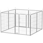 Hondenkennel - Flexibel aanpasbaar - Roestvrij staal - Grijs, Dieren en Toebehoren, Honden-accessoires, Ophalen of Verzenden, Nieuw