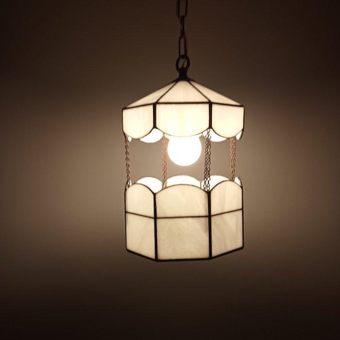 Plafondlamp - Tiffany stijl - Glas-in-lood - Lamp in twee, Antiquités & Art, Curiosités & Brocante